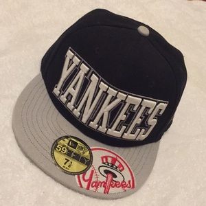 NY YANKEES MLB grey/black Fitted Hat 7 1/8